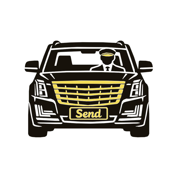 Send — professional driver and vehicle logo