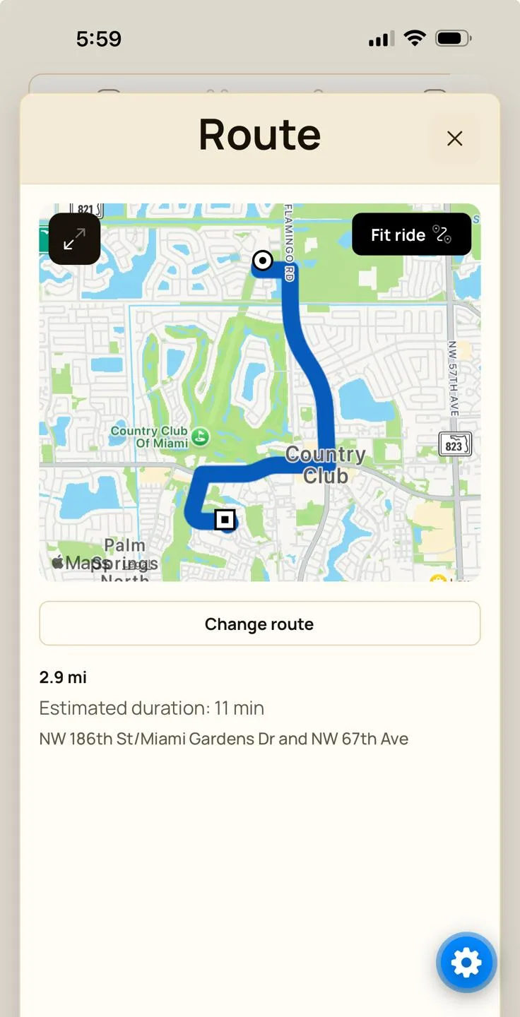 Send route map with distance and estimated travel time